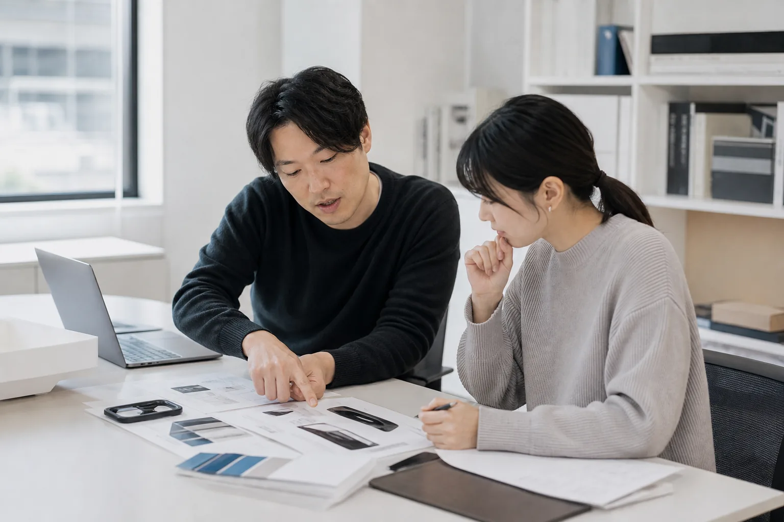 SHIBATES team members planning product catalog information